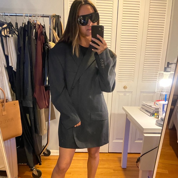 Oscar de la Renta Charcoal Blazer Vintage - Picture 2 of 12